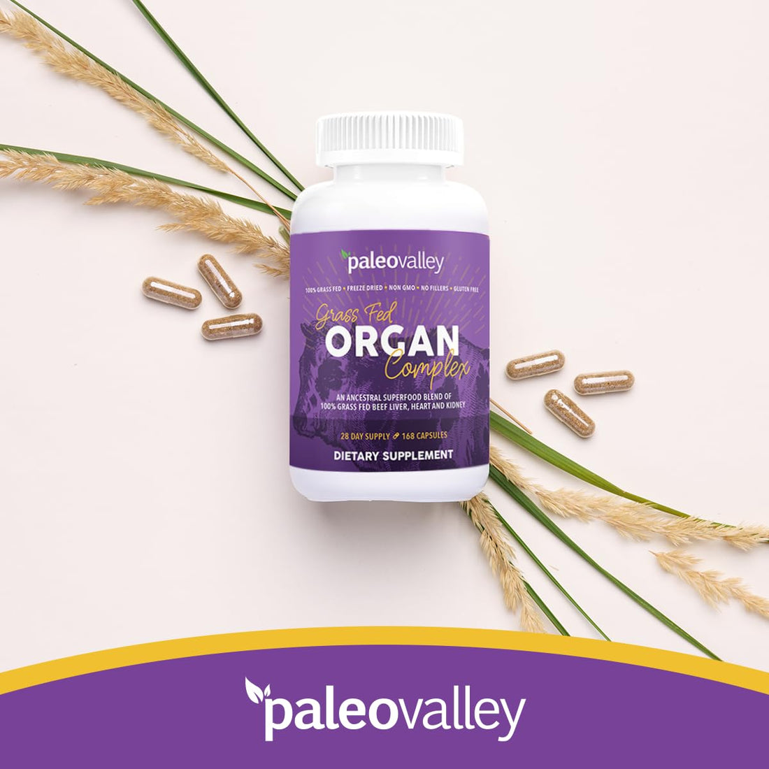 Paleovalley Grass Fed Beef Organ Complex - Freeze-Dried Beef Liver, Heart, and Kidney Blend, 1 Bottle Paleovalley buy supplements canada