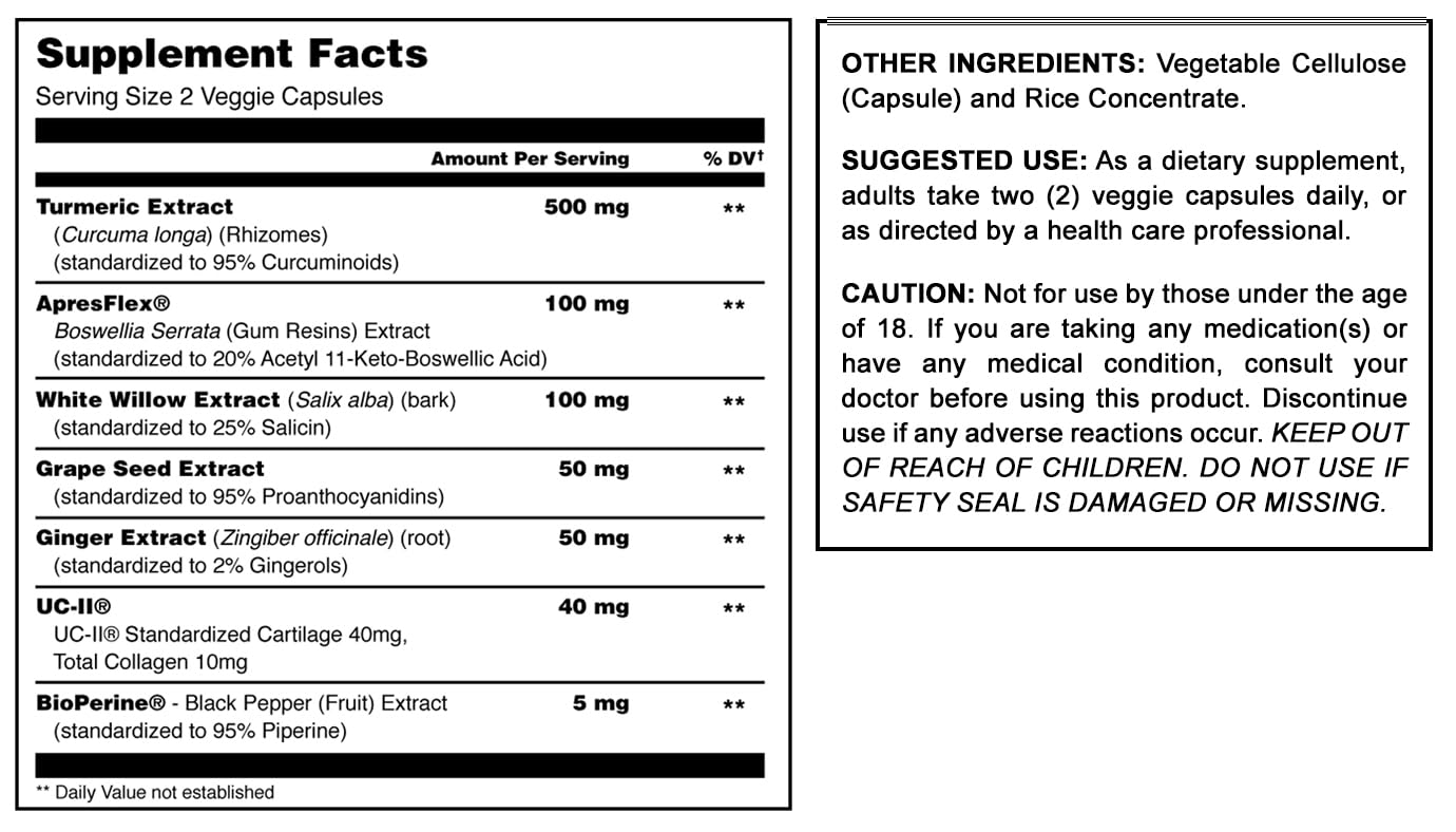 Amazing Muscle Flex Advanced Formula Supplement | Contains: Turmeric Extract, BioPerine, White Willow & More | Vegetarian Capsules | Non-GMO | Gluten-Free | Made in USA (1 Pack | 60 Count) Amazing Muscle buy supplements canada