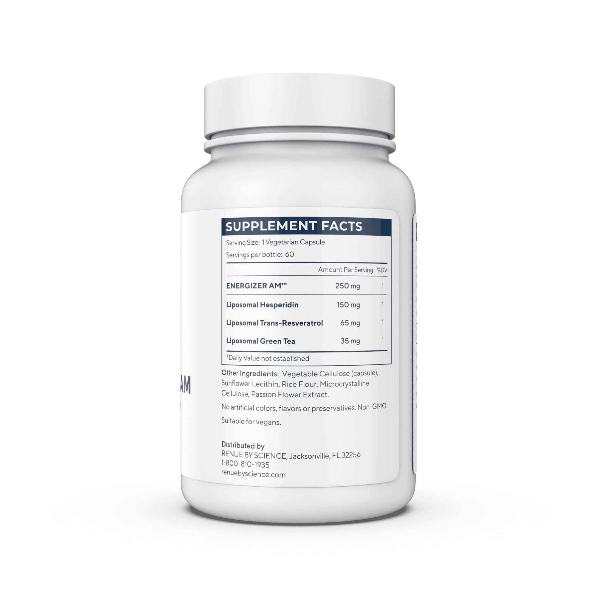 Renue By Science Energizer AM | Liposomal Resveratrol Hesperidin & Green Tea Supplement | 60 Capsules with Trans Resveratrol (65mg) Hesperidin (150mg) Green Tea Extract (35mg) - Non-GMO | Made in USA Renue By Science buy supplements canada