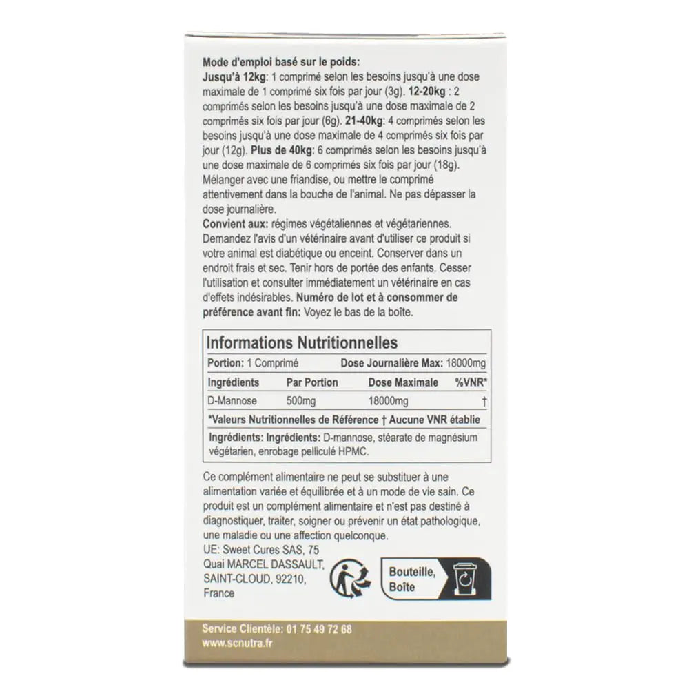 D-Mannose Pet Tablets for Cats & Dogs by SC Nutra sc nutra buy supplements canada