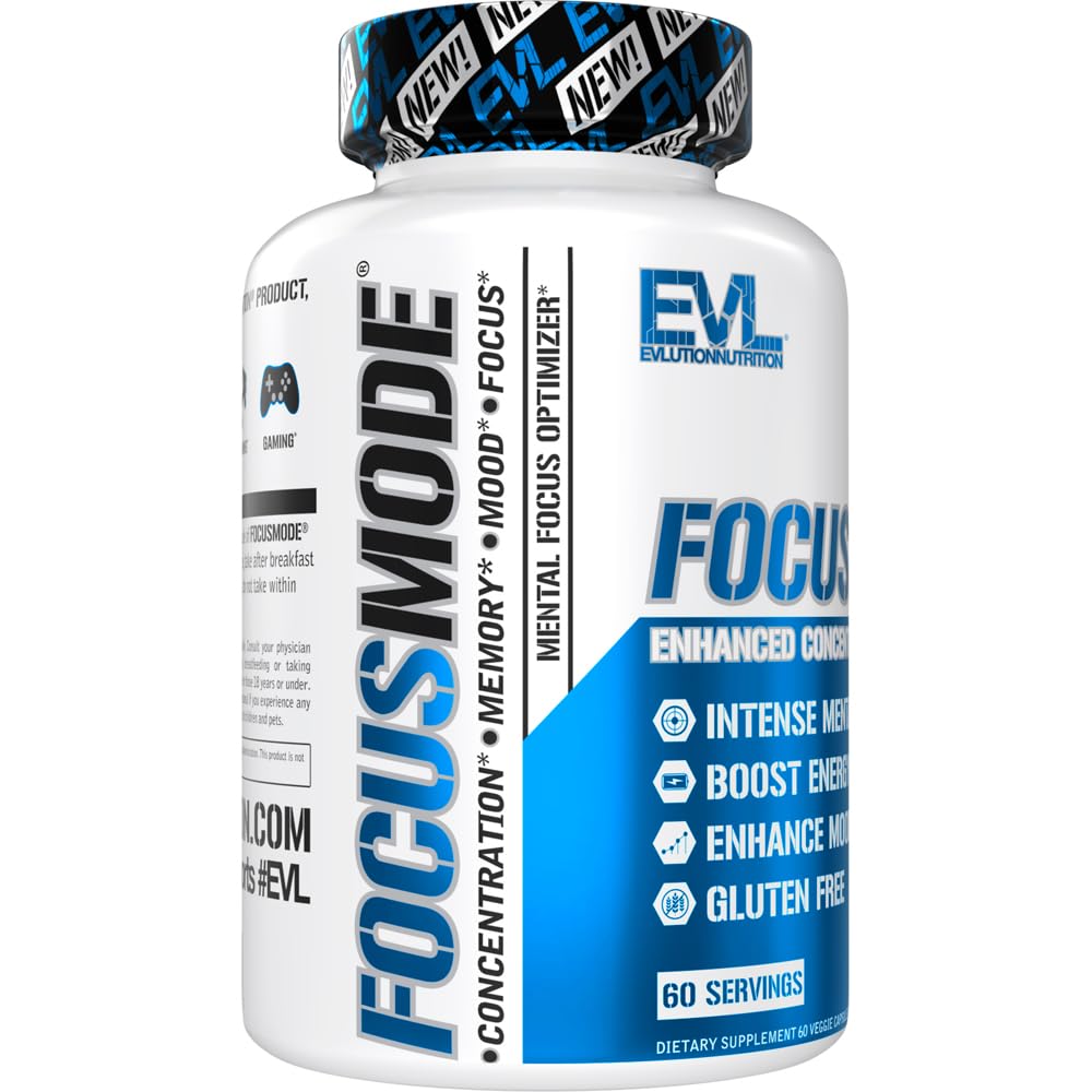 Evlution Nutrition Mental Energy and Focus Supplement for Adults - Nootropics Brain Support Supplement with Caffeine L Theanine Alpha GPC and L-Tyrosine - Focus Pills for Sustained Peak Performance Evlution buy supplements canada