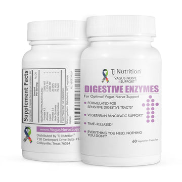 TJ Nutrition Digestive Enzymes for Sensitive Stomachs - Supports Vagus Nerve, Vegetarian Pancreatic Support, Timed Release Formula for Optimal Gut Health, Enhances Food Digestion & Gut Flora TJ Nutrition buy supplements canada