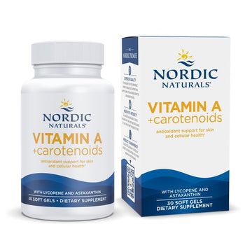 Nordic Naturals Vitamin A + Carotenoids, Unflavored - 30 Soft Gels - Lycopene & Astaxanthin - Supports Skin, Cellular Health - Non-GMO - 30 Servings Nordic Naturals buy supplements canada