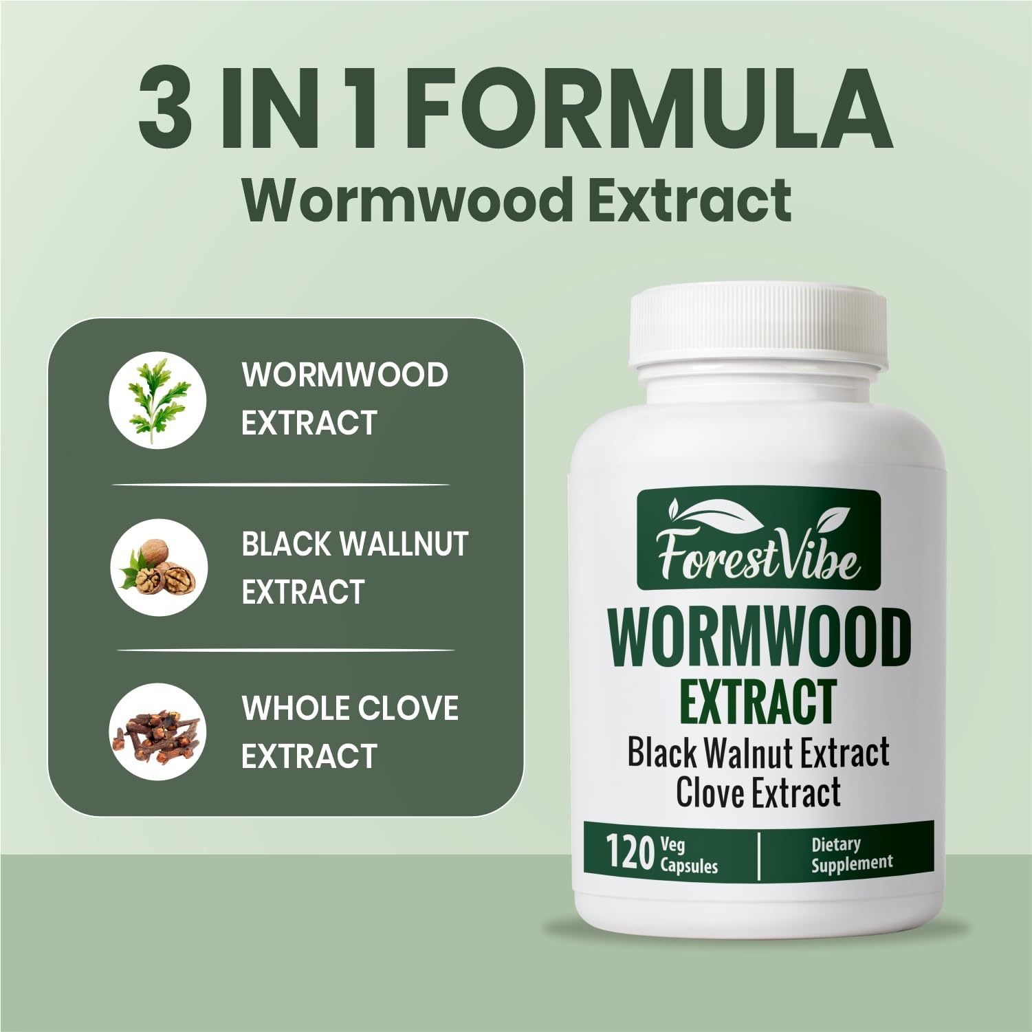 ForestVibe Wormwood Complex with Black Walnut & Clove, 3-in-1 Herbal Blend, Sweet Wormwood Extract Capsules, 120 Vegan Capsules, 2 Month Supply, Non-GMO & Gluten Free Supplement ForestVibe buy supplements canada