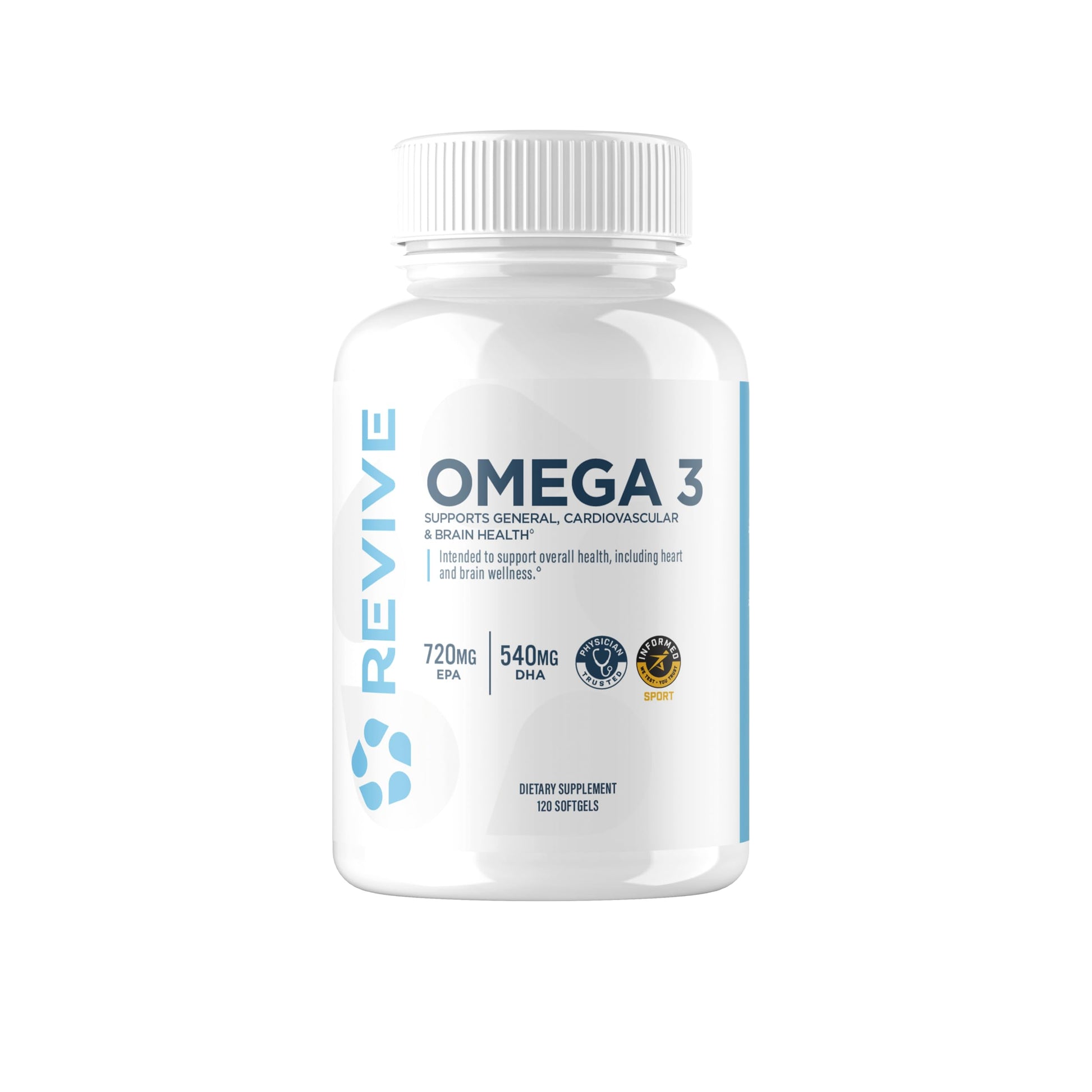 Revive MD Omega 3 Fish Oil Supplements for Men & Women – Softgels with EPA & DHA Fatty Acids for Healthy Skin & Joints, Heart & Brain Support – Vegan-Friendly, Gluten-Free (120 Softgels) Revive buy supplements canada