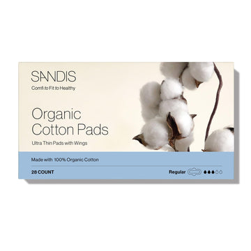SANDIS Feminine Pad for Women - Regular 28 Count 100% Organic Cotton Ultra Thin with Wings SANDIS buy supplements canada