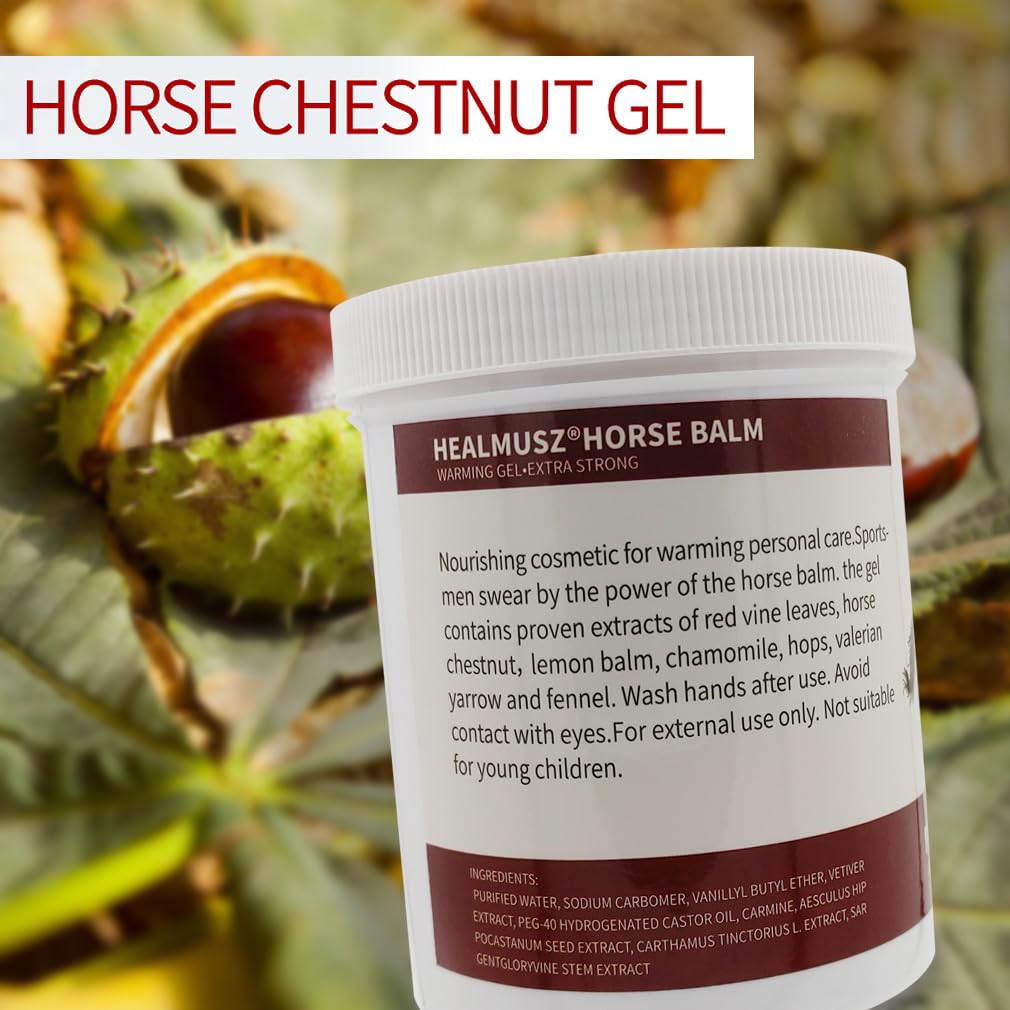 Horse Chestnut Cream Extra Strength Warming Massage Gel 16.9 Fl Oz (500mL) - Pferdebalsam for Varicose Veins, Muscle, Neck & Joint Discomfort, Bruises and Numbness ciwoll buy supplements canada