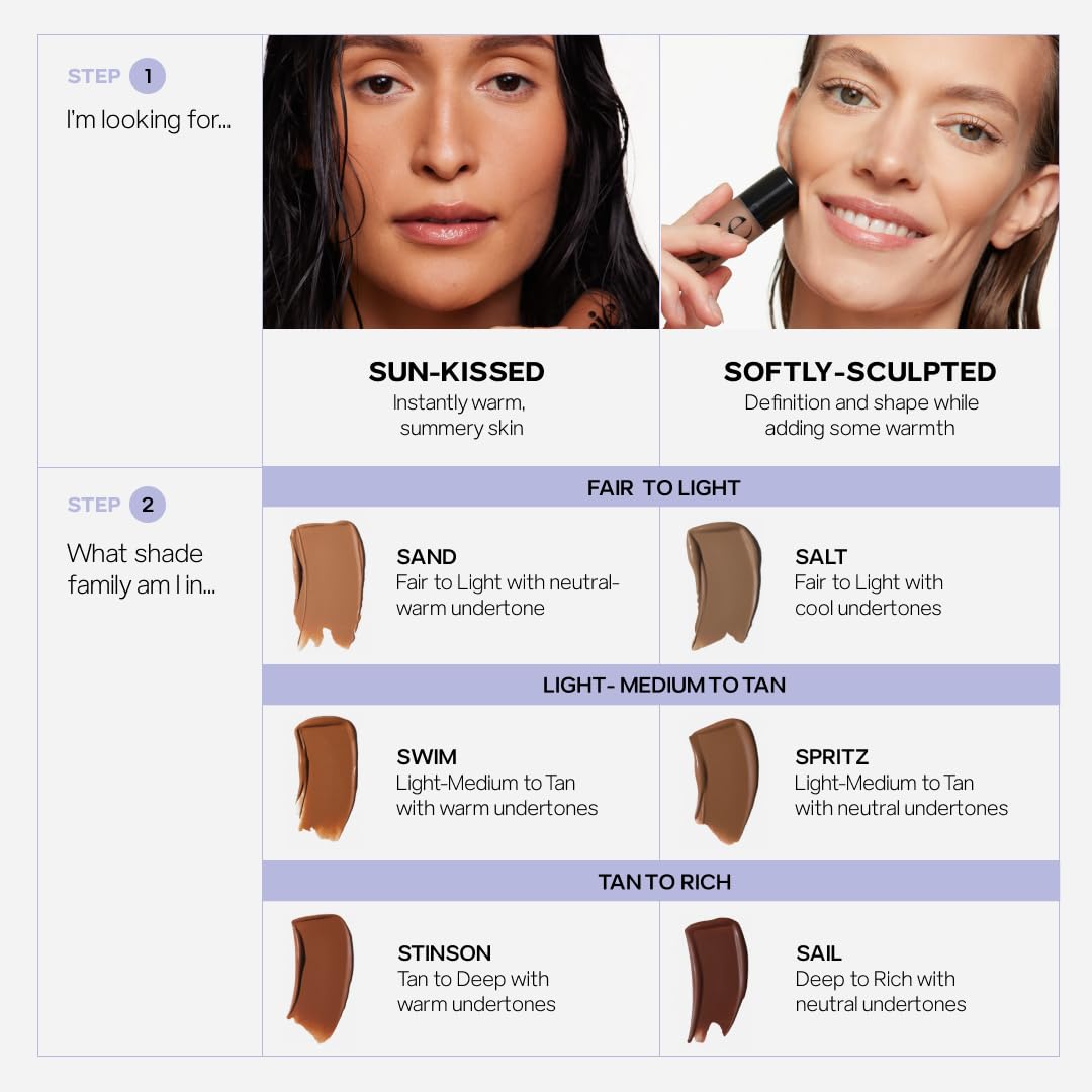 Saie Dew Bronze - Hydrating Liquid Bronzer Stick For a Sun Kissed Glow - Liquid Contour Stick Infused with Nourishing Skin Care Ingredients - Sculpted Face Makeup Essential - Sand (0.4 oz) Saie buy supplements canada
