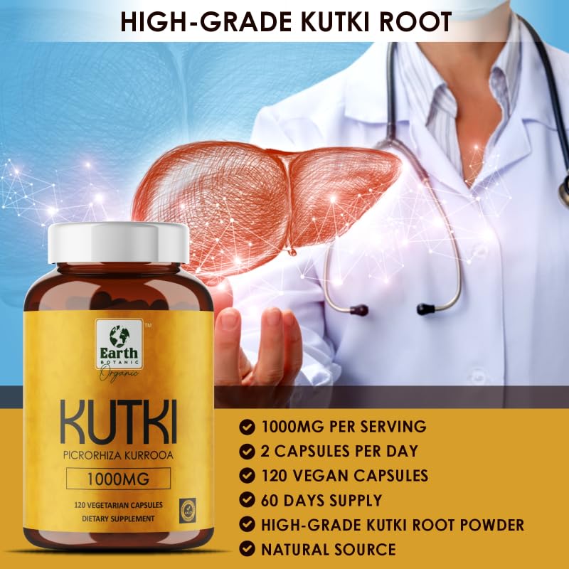 Earth BOTANIC Organic Kutki Root Powder 1000mg 120 Capsules (Picorohiza Kurrooa) Earth BOTANIC Organic buy supplements canada