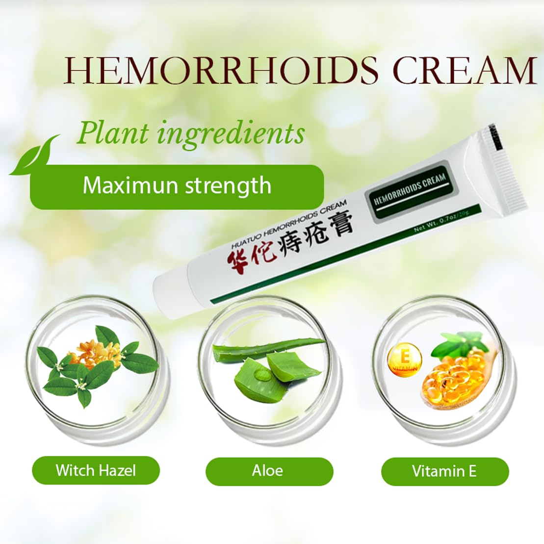 BONIORRI Hemorrhoid & Fissure Relief Ointment 20g Tube– Maximum Strength Hemorrhoid Cream, Herbs Fast Acting Ingredients. (0.7 oz Total) BONIORRI buy supplements canada