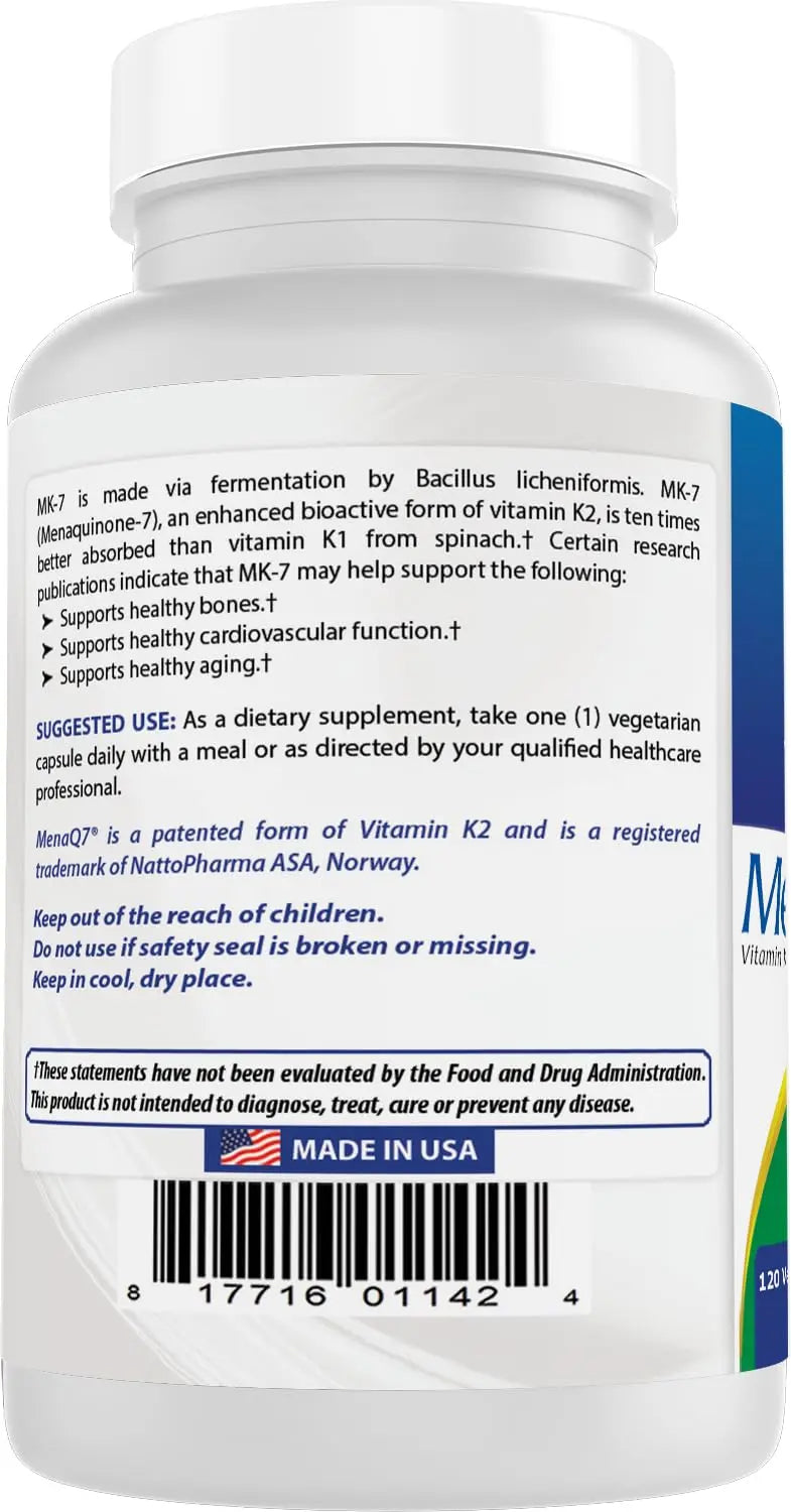 Best Naturals MK-7 Vitamin K2 100 mcg 120 Vcaps Best Naturals buy supplements canada