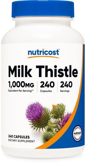 Nutricost Milk Thistle Extract 240 Capsules for 240 Servings Per Bottle - Vegan, GMO Free and Gluten Free Nutricost buy supplements canada