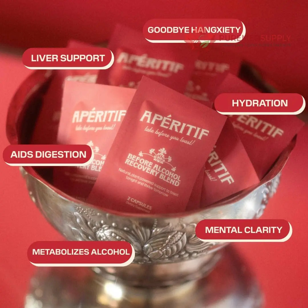 Apéritif Before Alcohol Recovery Supplement - DHM (Dihydromyricetin), Milk Thistle, Turmeric & B Vitamins - Hydration & Liver Support for Morning Clarity Apéritif Health buy supplements canada