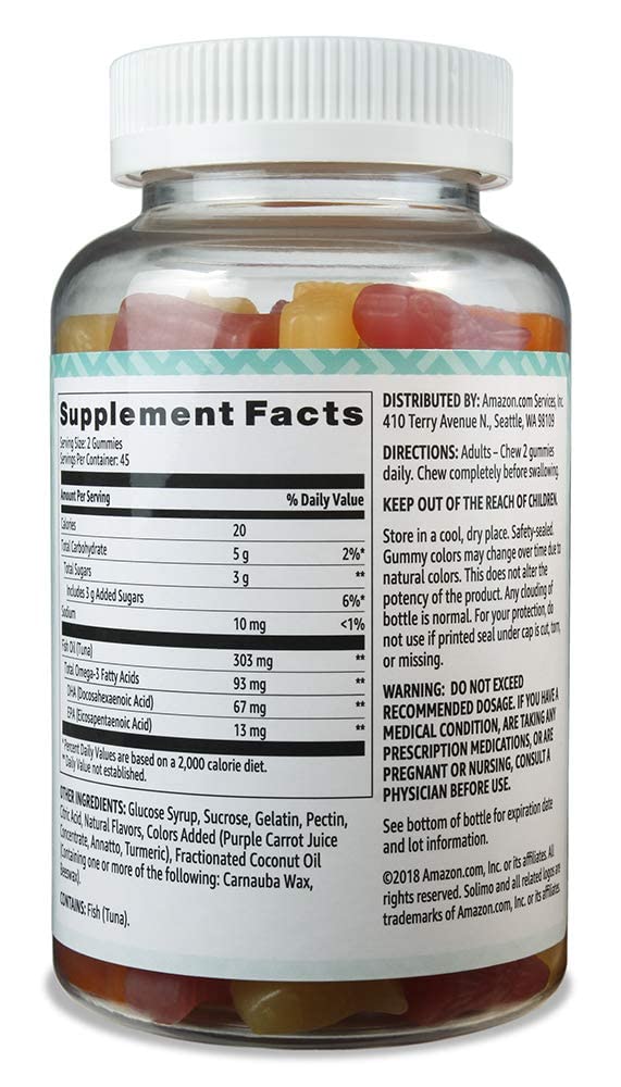 Amazon Basics Fish Oil 303 mg, Lemon, Orange & Strawberry-Banana flavors Amazon Basics buy supplements canada