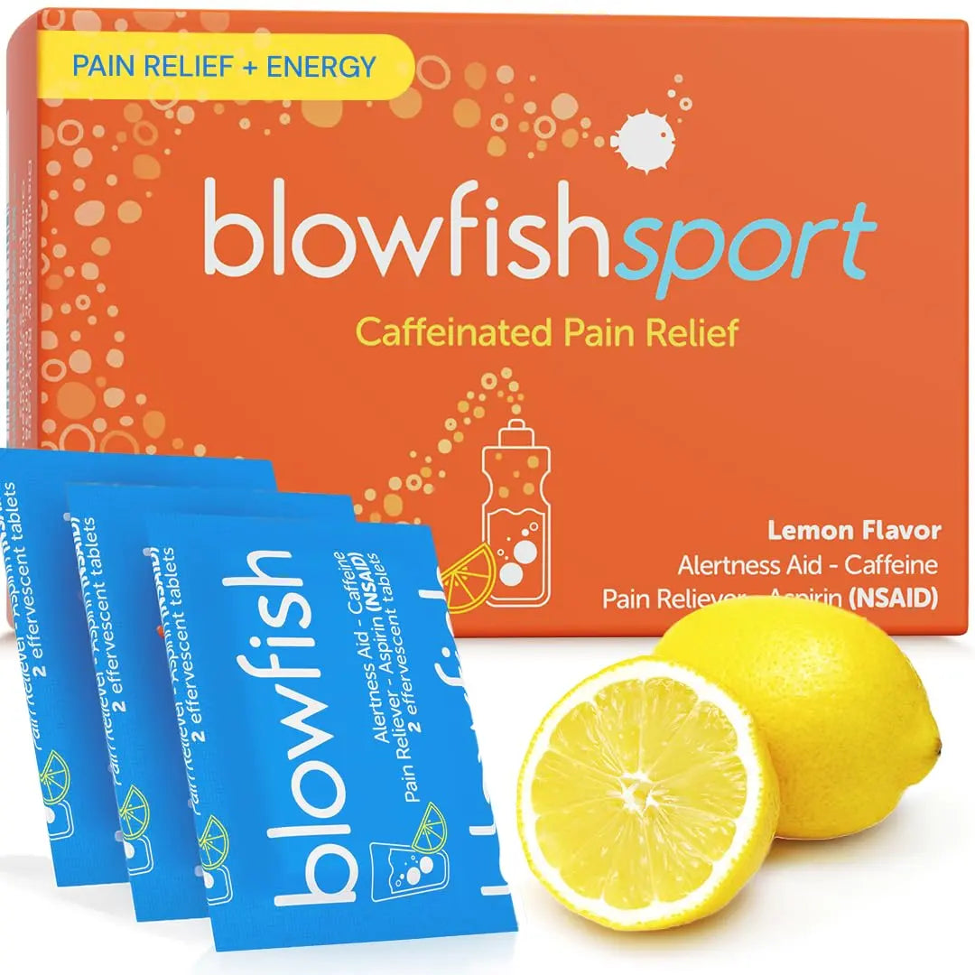 Blowfish Sport | Pain Relief for Athletes | Eases Sore Muscles | Boosts Energy | Effervescent Formula Works Fast | Perfect for Morning Workouts Blowfish buy supplements canada