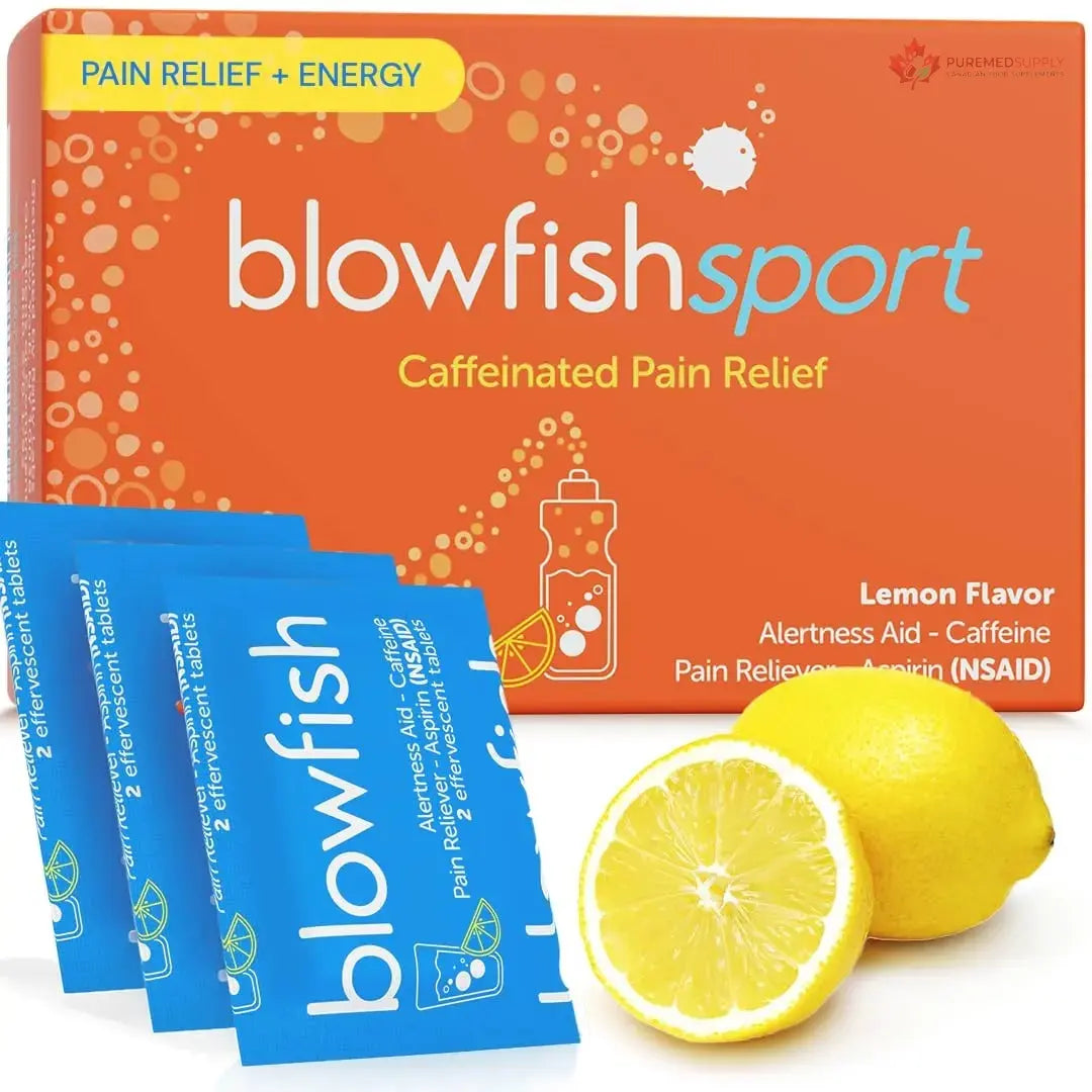 Blowfish Sport | Pain Relief for Athletes | Eases Sore Muscles | Boosts Energy | Effervescent Formula Works Fast | Perfect for Morning Workouts Blowfish buy supplements canada