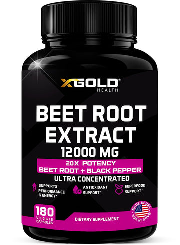 Beet Root Extract Capsules - 12000mg 20x Concentrated Beet Root Capsules Supplement X Gold Health buy supplements canada