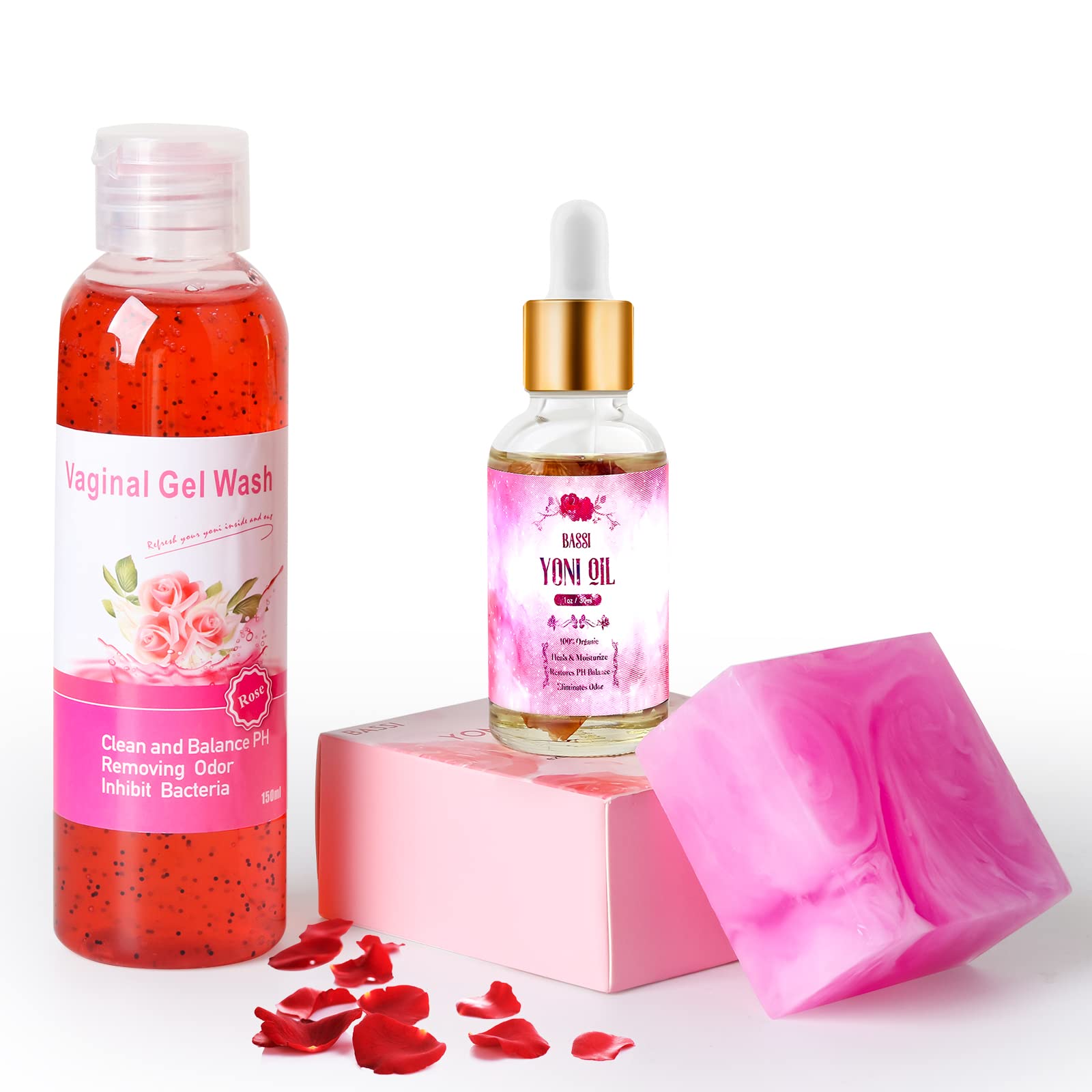 Feminine Wash & Yoni Oil & Yoni Soap Set for Women, Yoni Wash for Vaginal Ph Balance Remove Odor BASSI buy supplements canada