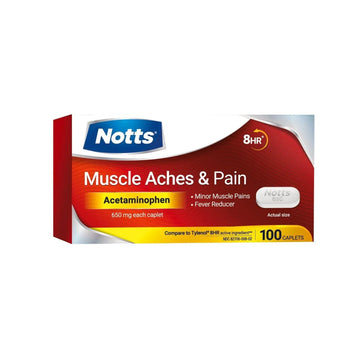 NOTTS Muscle Aches & Pain Acetaminophen 650 mg, 100 Count NOTTS buy supplements canada