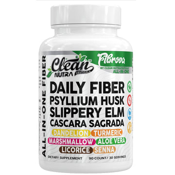 Fiber Supplement Capsules Slippery Elm Psyllium Husk Cascara Sagrada Dandelion Root Turmeric Supplement Aloe Vera Licorice Senna Marshmallow Root Digestive Health Cleanse 90 Pills by Clean Nutra Clean Nutraceuticals buy supplements canada
