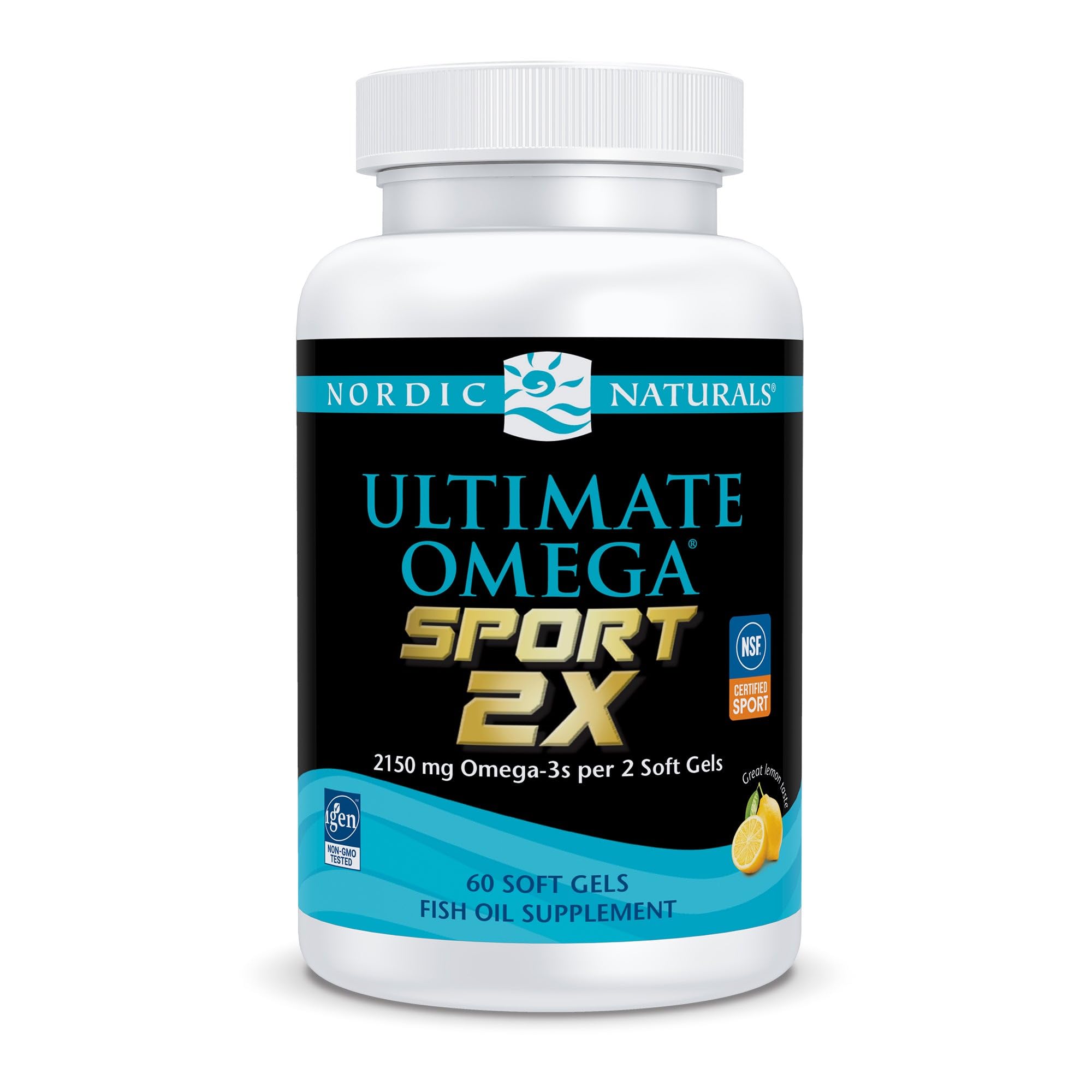 Nordic Naturals Ultimate Omega Sport 2X, Lemon Flavor - 60 Soft Gels - 2150 mg Omega-3 - NSF Certified Fish Oil with EPA & DHA - Heart & Muscle Health, Recovery - Non-GMO - 30 Servings Nordic Naturals buy supplements canada