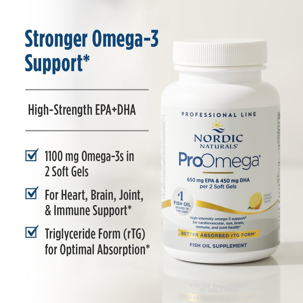 Nordic Naturals ProOmega, Lemon Flavor - 210 Soft Gels - 1000 mg Omega-3 - High-Potency Fish Oil with EPA & DHA - Promotes Brain, Eye, Heart, & Immune Health - Non-GMO - 105 Servings Nordic Naturals buy supplements canada