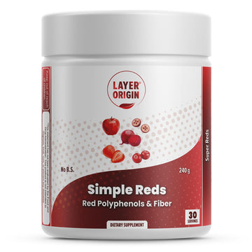 Layer Origin Simple Reds - Organic Red Polyphenols Whole Fruit Powder | Five Real Whole Fruits | 30 Servings Layer Origin buy supplements canada