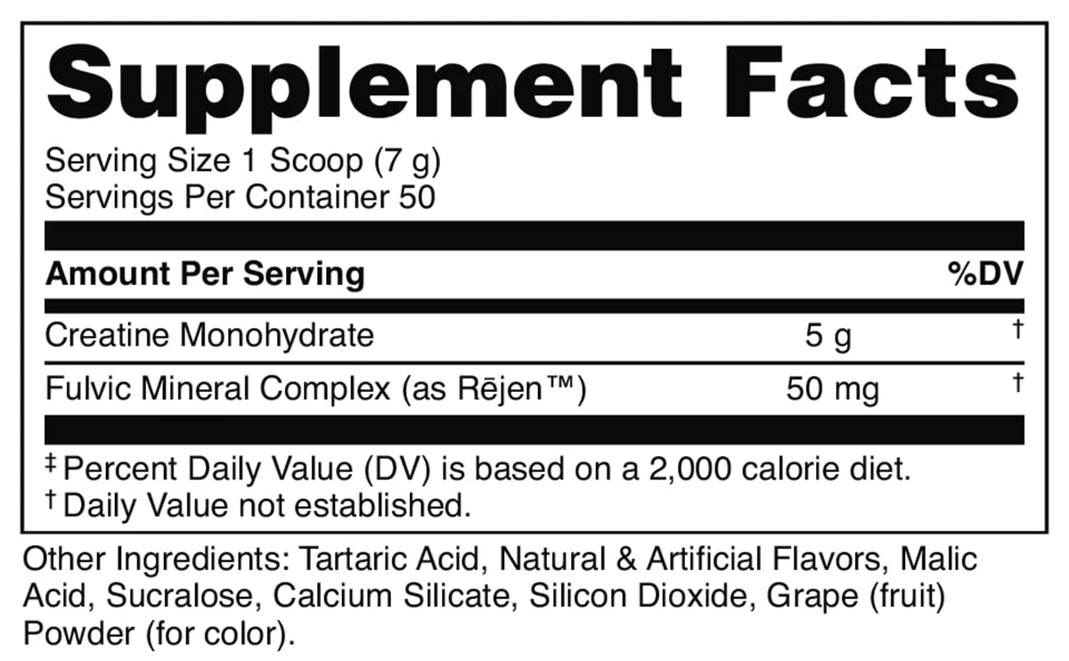 Bucked Up Grape Apple Creatine for Women and Men - Easy to Mix Vegetarian - Flavored Creatine Monohydrate Powder - Made in USA - 5G Per Serving - 50 Servings - 250 Grams Per Container Bucked Up buy supplements canada