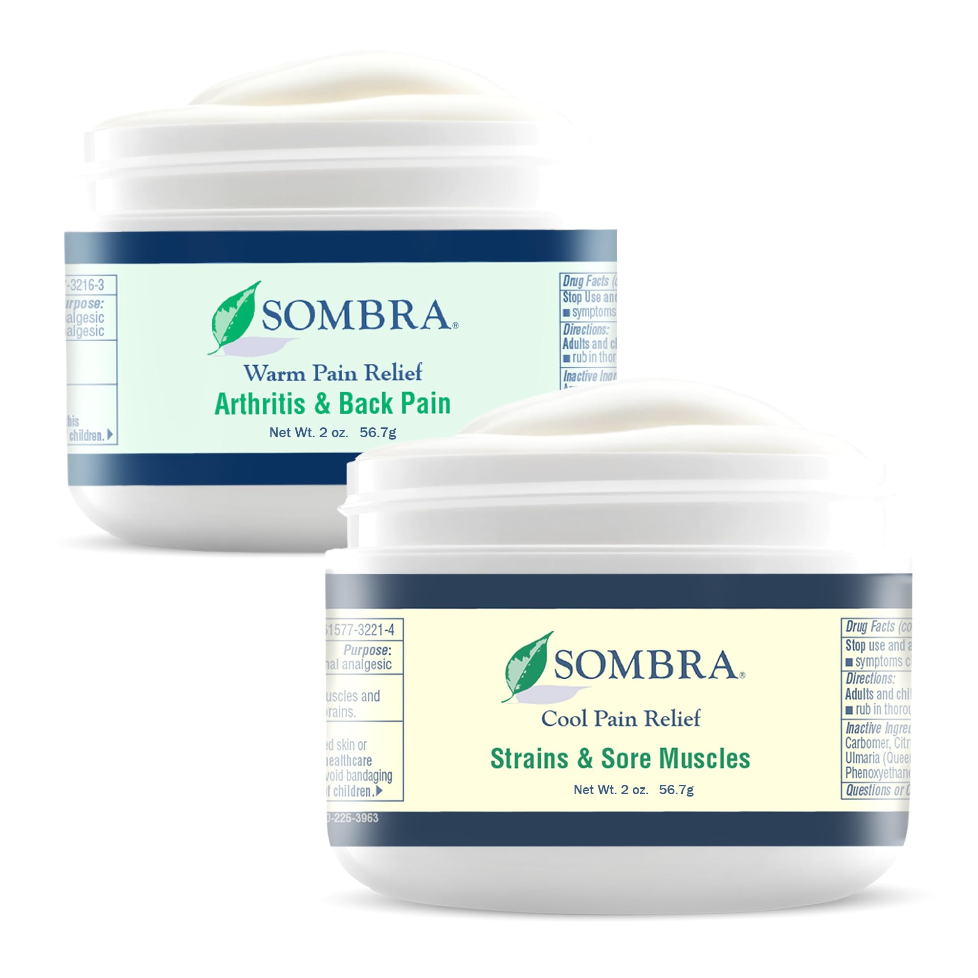 Sombra Warm & Cool Pain Relief Gel, Warm Relief for Arthritis and Chronic Pain Pre-Workout Muscle Rub, Cold for Swelling, Soreness, Post-Workout, Free of Artificial Fragrances, 2oz Per Jar Sombra buy supplements canada
