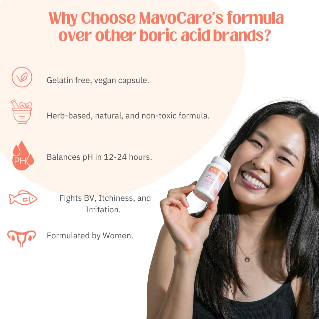 MavoCare, Inc. Boric Acid 600mg The Fighter with Added Calendula Vegan Capsule- Fights BV and Irritation- Gentle MavoCare, Inc. buy supplements canada