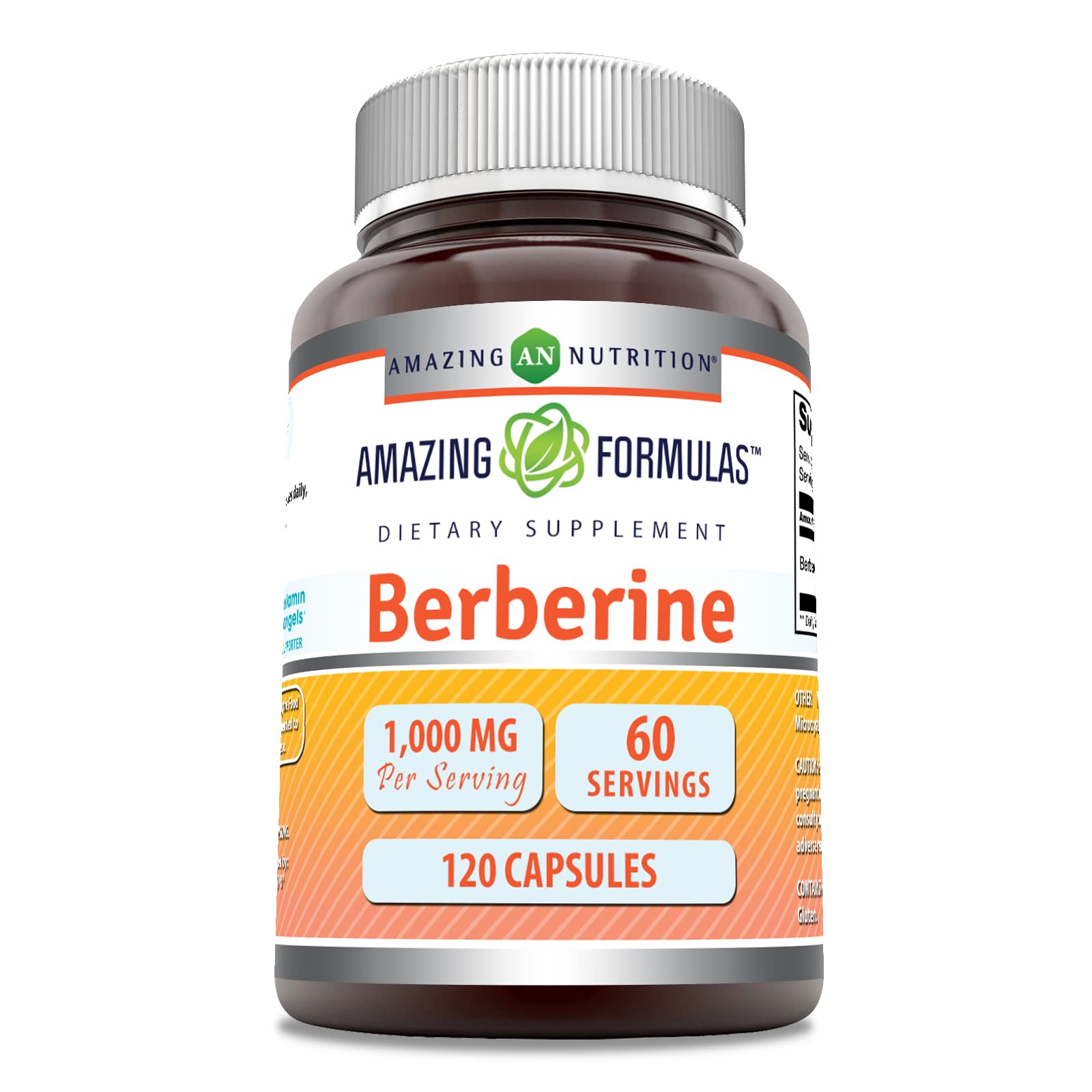 Amazing Formulas Berberine 1000mg Per Serving 120 Capsules Supplement | Non GMO Amazing Nutrition buy supplements canada