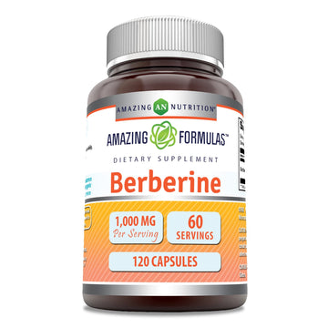 Amazing Formulas Berberine 1000mg Per Serving 120 Capsules Supplement | Non GMO Amazing Nutrition buy supplements canada