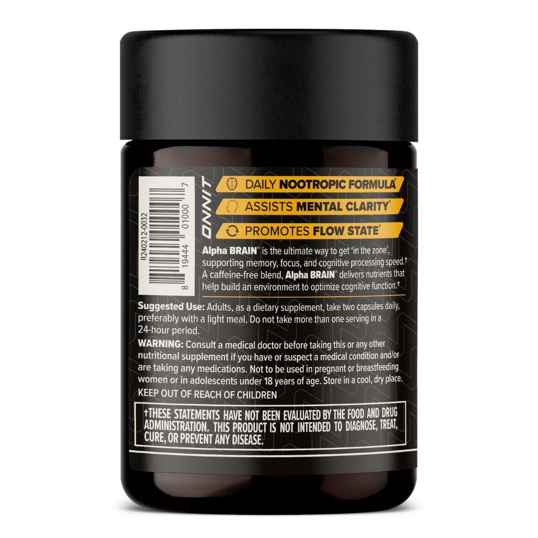 ONNIT Alpha Brain Nootropic Capsules for Men & Women, IGEN Non-GMO Tested Memory, Focus & Mental Clarity, with L-Theanine and Vitamin B6, 30 Count Each, Pack of 3 (90 Capsules) ONNIT buy supplements canada