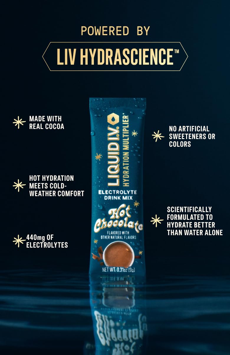 Liquid I.V.® Hydration Multiplier Hot Chocolate | Limited Edition Electrolyte Powder Drink | 2 Pack (12 Servings) Liquid I.V. buy supplements canada