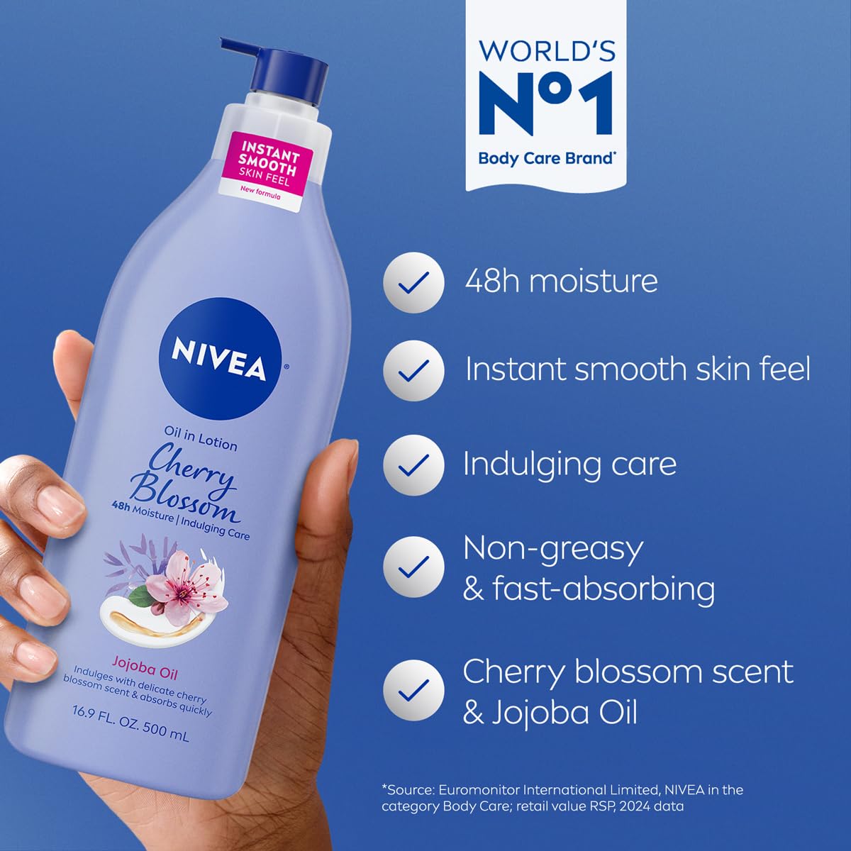 NIVEA Oil Infused Cherry Blossom and Jojoba Oil Body Lotion for Women, Fast-Absorbing and Non-Greasy Cherry Blossom Scented NIVEA buy supplements canada