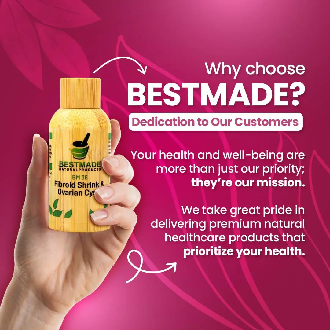 Fibroid Shrink & Ovarian Cysts BM36 - Helps Shrink Fibroids and Ovarian Cysts, Balance Estrogen Levels and Prevent Regrowth, Support for Menstrual Pain and Painful Intercourse, 30 mL Drops | Bestmade Bestmade Naturalproducts.com buy supplements canada