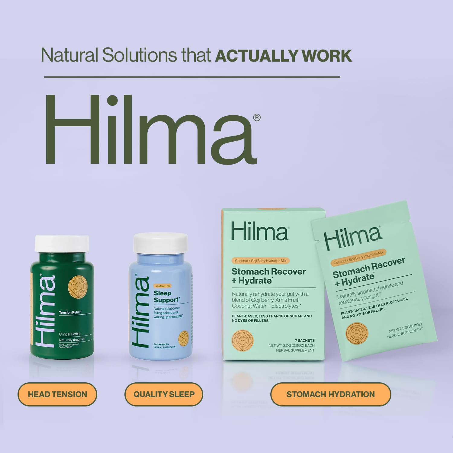 Hilma Natural Tension Headache Relief, Supplements with Magnesium, Boswellia and Feverfew, 50 Vegan Capsules Hilma buy supplements canada