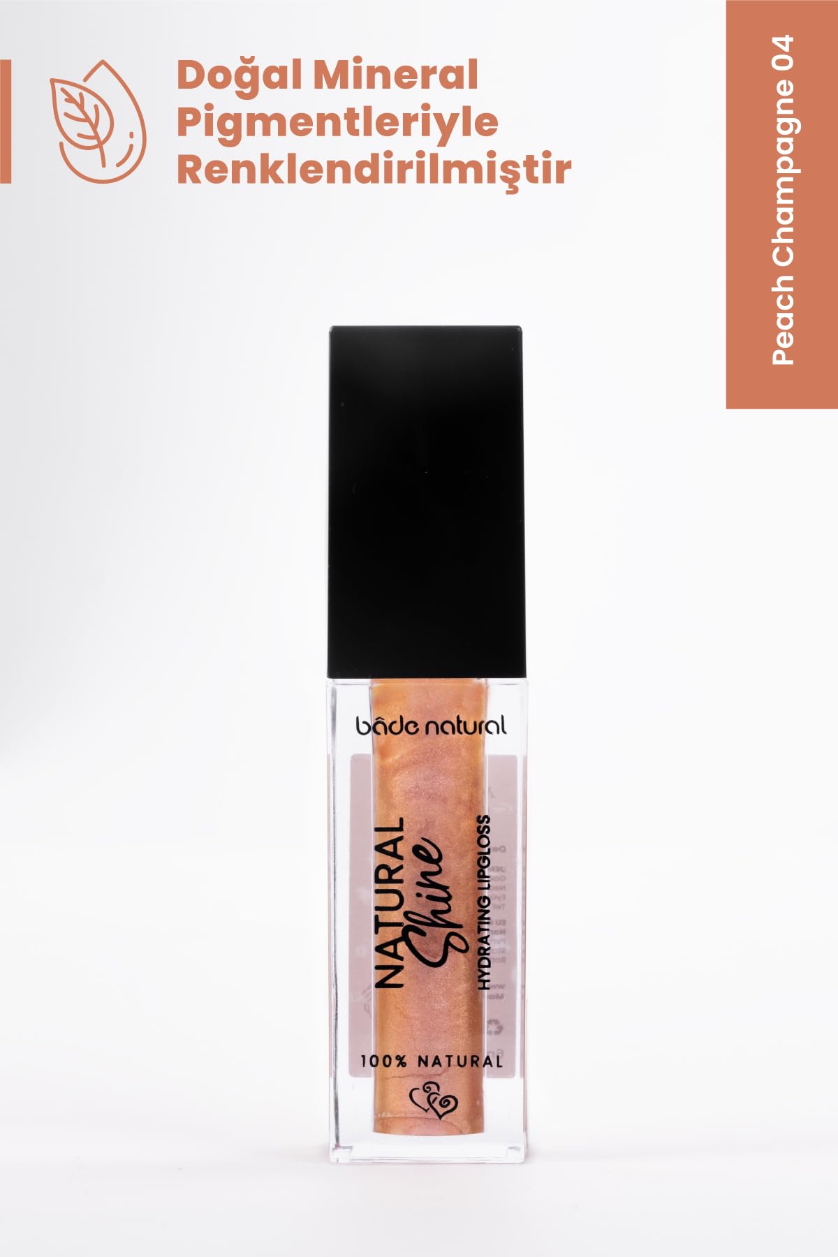 Bade Natural Moisturizing Lip Gloss Peach Champagne 04 – Soft Shine Finish, Smooth Non-Sticky Formula Bade Natural buy supplements canada