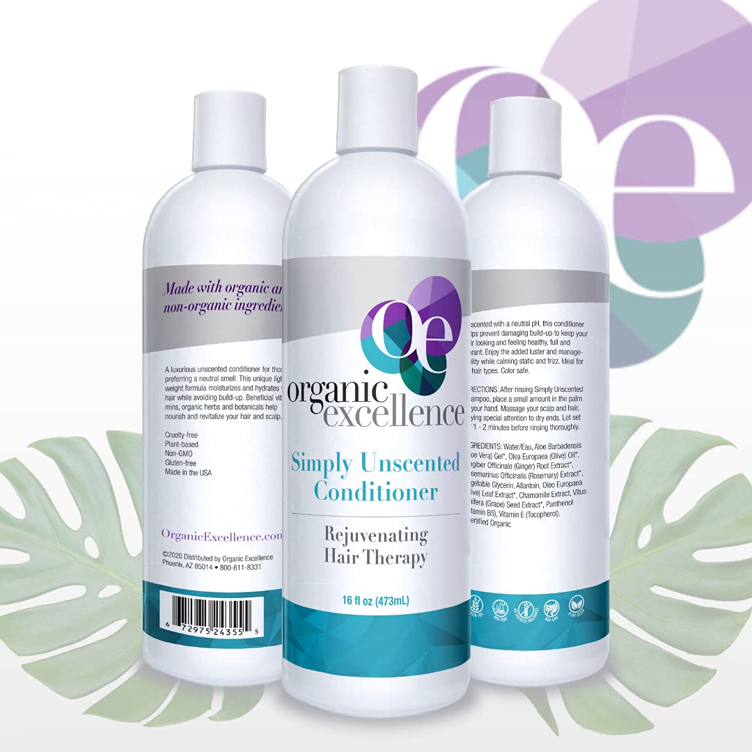 Organic Excellence Sulfate Free Conditioner - Fragrance, Gluten, Paraben Free, Color Safe. Organic Herb Extracts and Oils, Natural Hair Care for the Whole Family, 16 fl ounces (473 ml) Organic Excellence buy supplements canada