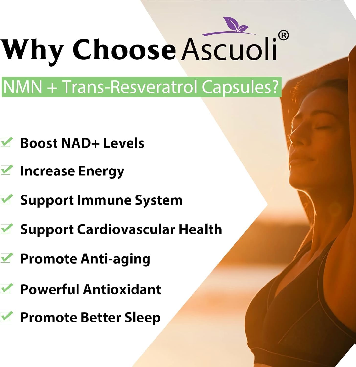 Sublingual NMN 500mg + Trans-Resveratrol 400mg, 3-in-1 Advanced Formula 99% Pure NMN Resveratrol Supplement for Boost* NAD, Cell, Immune, Energy & Muscle, Anti-Aging, 120 Lozenges, 120-Day Supply Ascuoli buy supplements canada