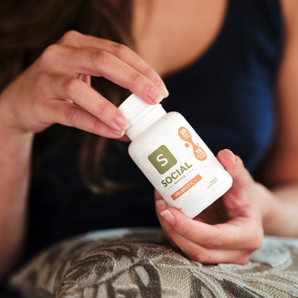 Social Naturals Daily Probiotic | 20 Billion CFU | Multi-Strain with Prebiotic + Postbiotic | Gut Health & Digestion Support | Vegan | 30 Capsules Social Naturals buy supplements canada