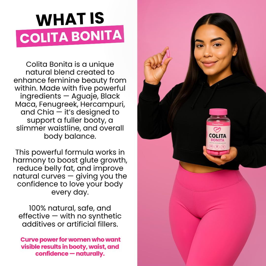 Colita Bonita – Aguaje, Black Maca & Fenugreek Pills – Natural Booty Growth & Hip Shaping Supplement – Supports Curves, Hormonal Balance & Waist Definition – 60 Capsules (30-Day Supply) Curvy Fruit buy supplements canada