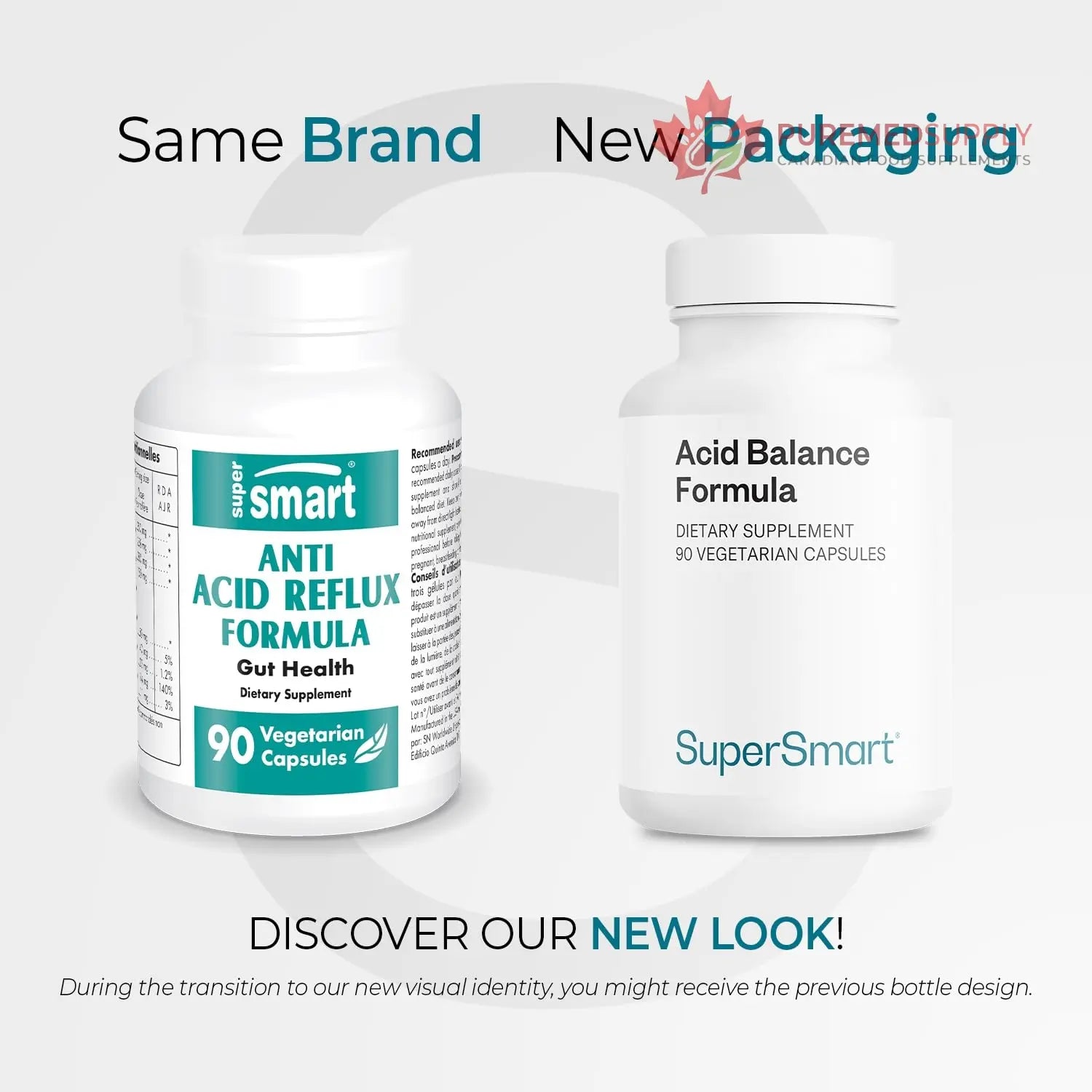 Supersmart Acid Balance Formula (Advanced Complex) - with Zinc L-Carnosine, Slippery Elm Extract, Licorice Root | Non-GMO & Gluten Free - 90 Vegetarian Capsules Supersmart buy supplements canada