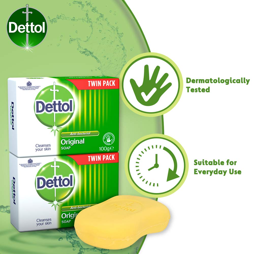 Dettol Anti Bacterial Original Soap 100g Twin Pack Dermatologically Tested Dettol buy supplements canada