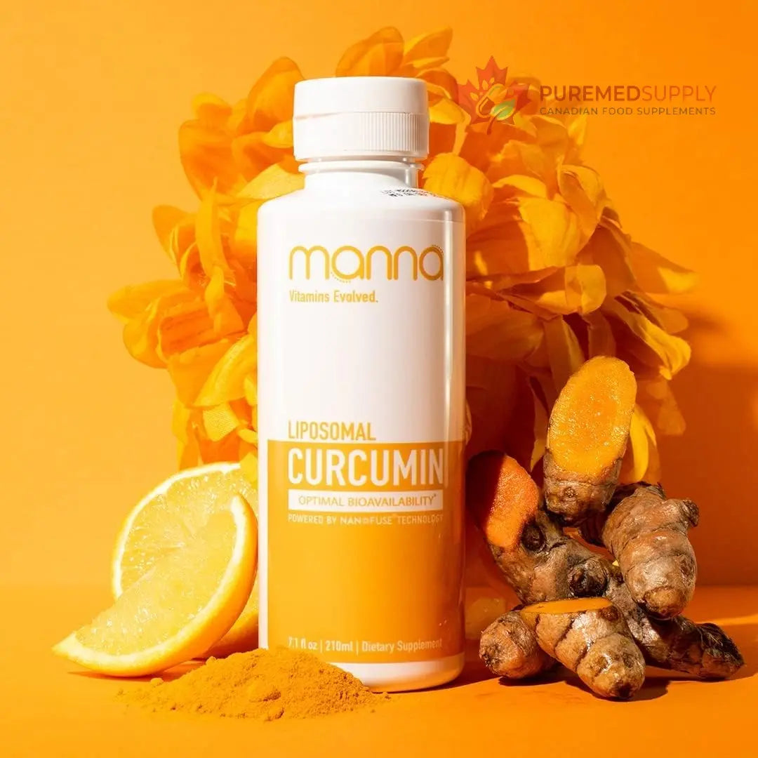 Manna Vitamins Evolved Liposomal Liquid Curcumin for Advanced Absorption Best Turmeric Supplement for Daily Joint & Immune Health Support - Vegan, Non-GMO, 95% Curcuminoids (1 Pack) Manna Vitamins Evolved buy supplements canada