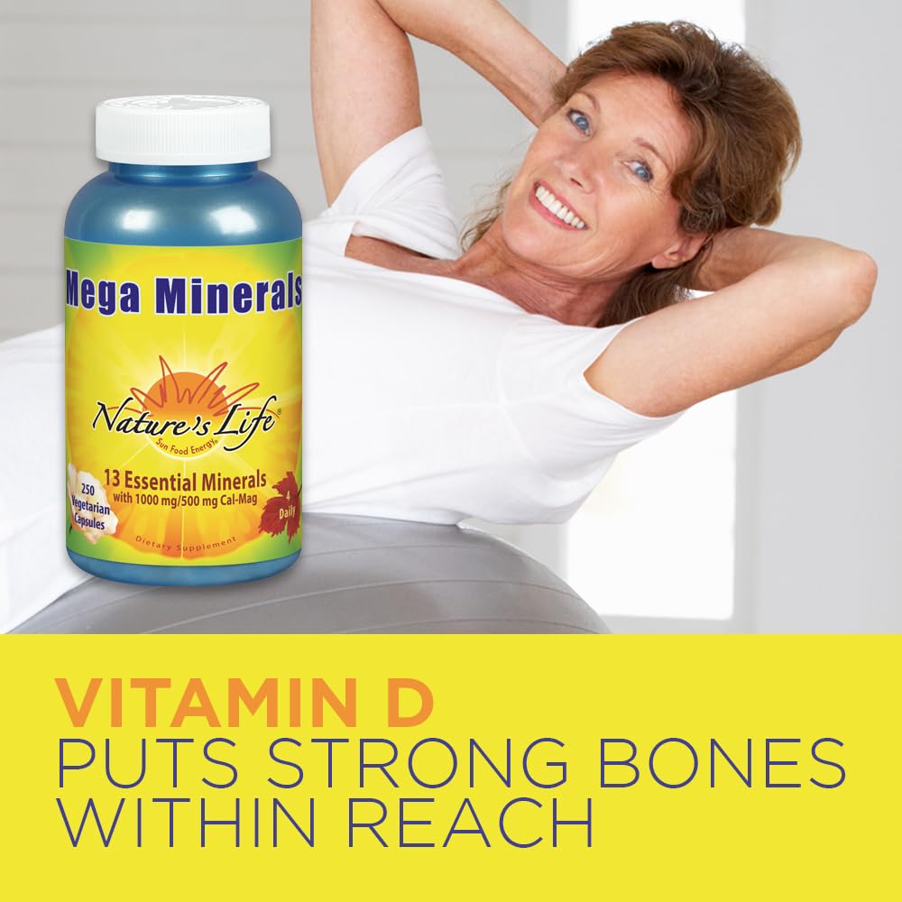 Nature's Life Mega Minerals Complex | Complete Multi Mineral + Vitamin D Supplement | 250 Vegetarian Capsules Nature's Life buy supplements canada