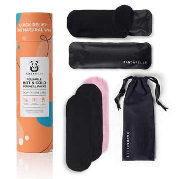 Pandabelle Hot & Cold Reusable Perineal Ice Pack with 4 Washable Cotton Sleeves & Carry Bag for Postpartum Perineal Pain, Hemorrhoids, C-Section Scar, Breastfeeding, Post-Waxing Hair Removal & More PANDABELLE buy supplements canada