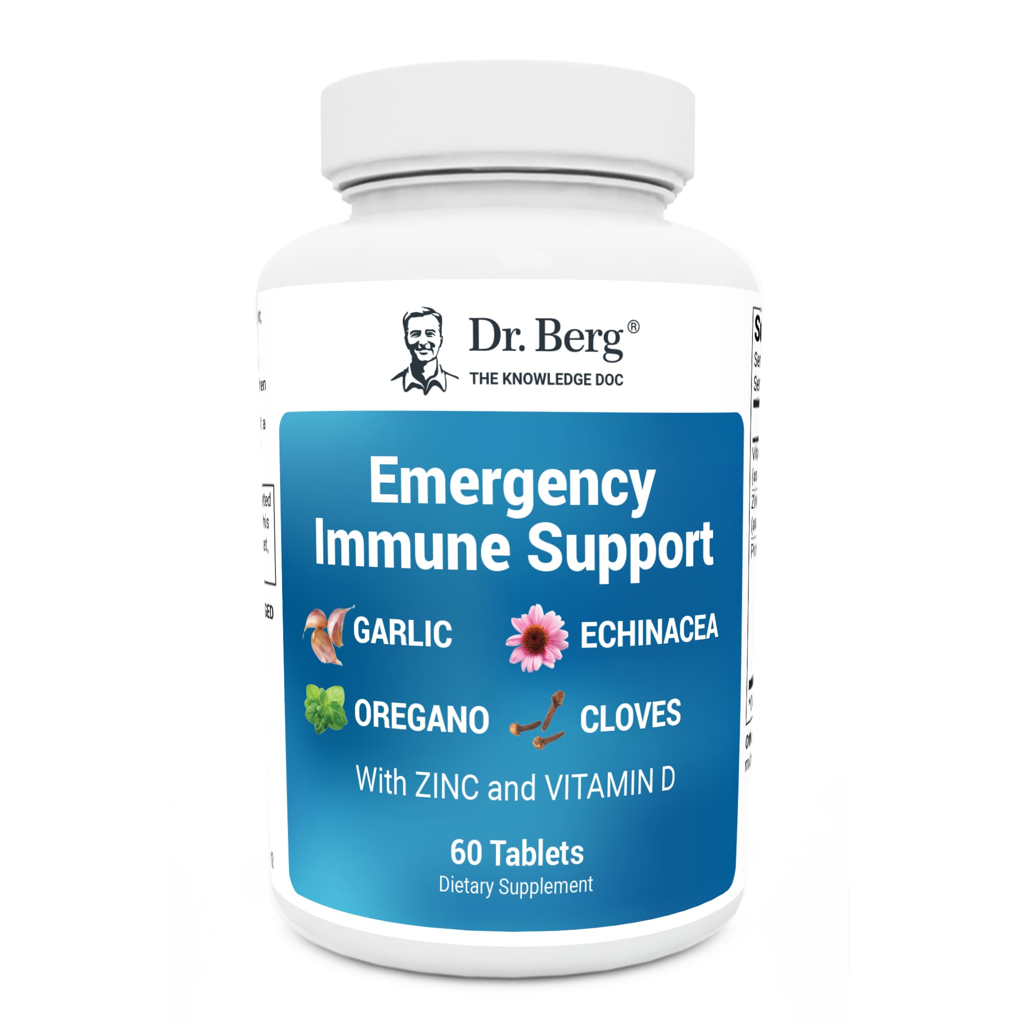 Dr. Berg Emergency Immune Support w/Echinacea - Potent Blend of Herbal Extracts (Warning: Strong Herbal Smells) - Immune Support Supplement Includes 2,000 IUs of Vitamin D & 10mg of Zinc - 60 Tablets Dr. Berg Nutritionals buy supplements canada