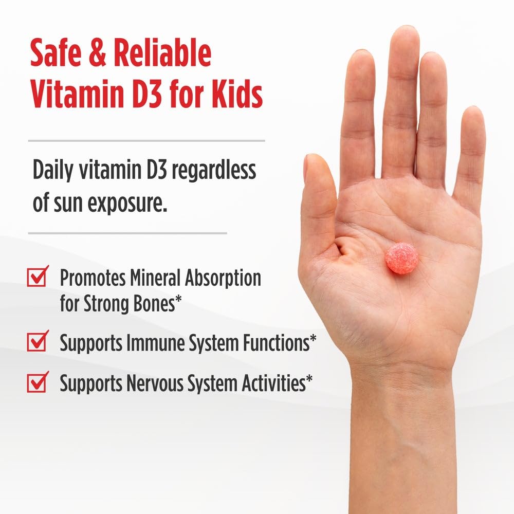 Nordic Naturals Vitamin D3 Gummies Kids, Wild Watermelon Splash - 120 Gummies - 400 IU Vitamin D3 - Bone Health, Healthy Immunity - Non-GMO, Vegetarian - 120 Servings Nordic Naturals buy supplements canada