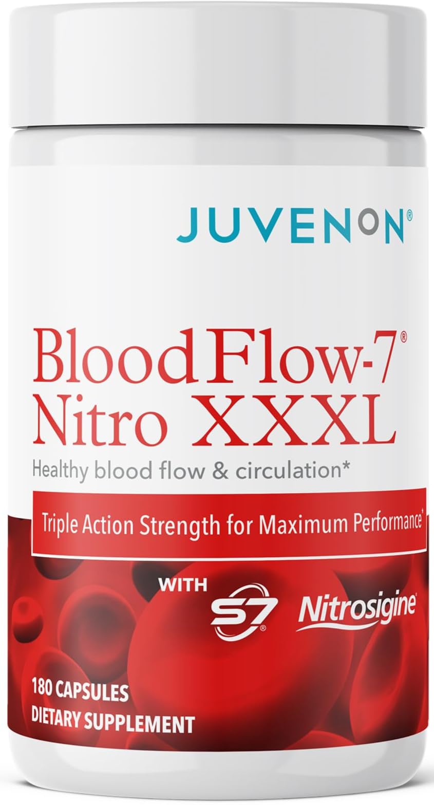 Juvenon BloodFlow-7 XXXL Nitric Oxide Supplements for Men & Women - More Powerful, Longer Lasting Natural Nitric Oxide Booster with Nitrosigine® + S7® Juvenon buy supplements canada